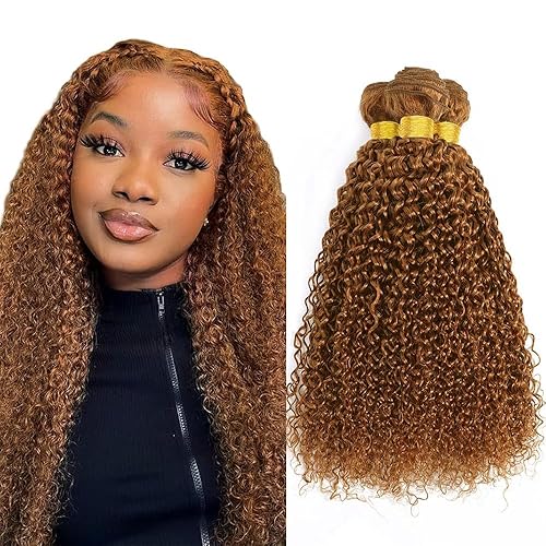Light Brown Human Hair Bundles Brown Curly Bundles 26 28