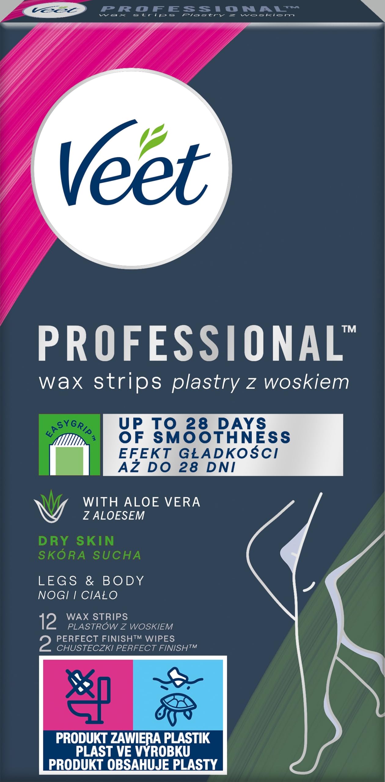 VEET Plastry do depilacji z woskiem dla skóry suchej 12 szt