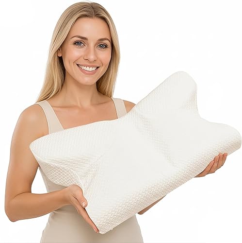 Almohada cervical cervical para dormir, almohada ergonómica para aliviar el dolor de cuello, inodoro para todas las estaciones, soporte de espuma