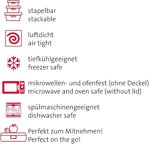 Miniatura 8 de Westmark Recipiente de vidrio para almacenamiento de alimentos, plástico, silicona, 12.5 fl oz