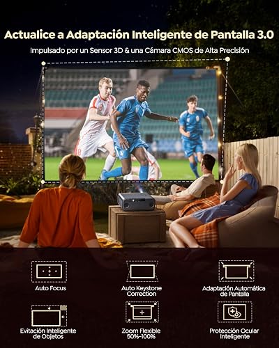 Proiettore 4K 【1100 ANSI/Netflix ufficiale/Dolby】 Smart Proiettore 4K Portatile Auto Focus/Keystone WiFi Bluetooth FHD 1080P, WiMiUS Proiettori WiFi6 Esterno Zoom 50% per Home Cinema/PPT Doppia HDMI - 4