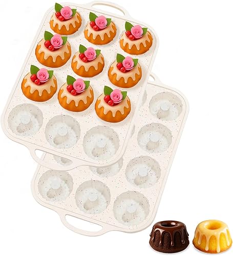 Miniatura 10 de SJ Molde de silicona mini con tubo acanalado y marco reforzado con metal, antiadherente (1 unidad), moldes de silicona para gelatina, molde pequeño