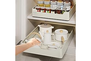 Pull Out Drawers for Kitchen Cabinets,11.8"Wx16.9"Dx2.7"H Peel and Stick Pull Out Drawers for Cabinets