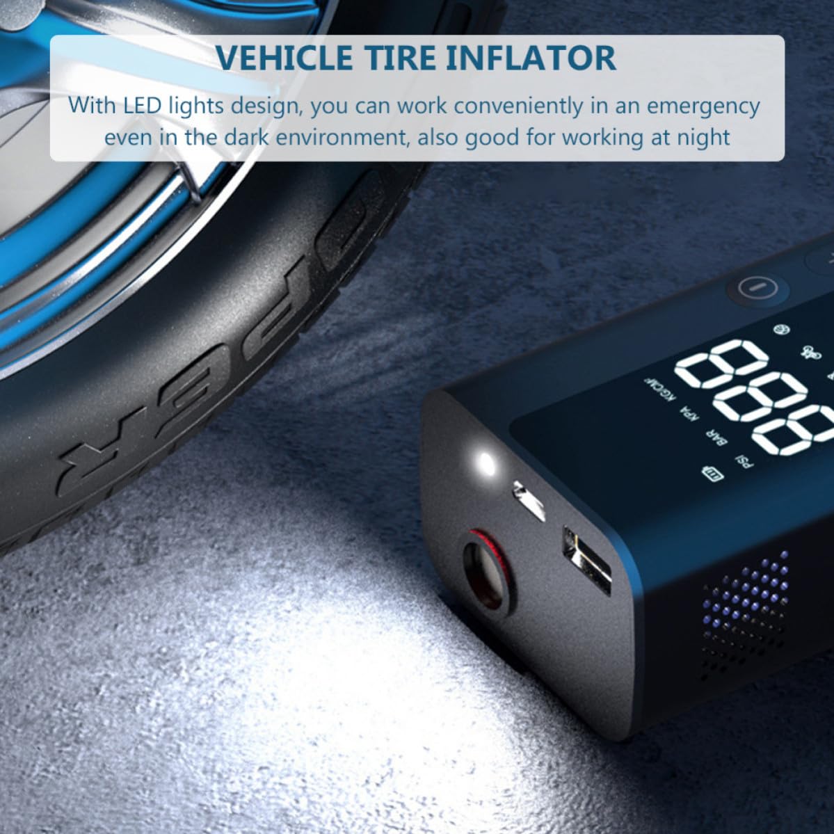 Inflador de Neumáticos para Coche 7,4v 60w Lectura de Presión