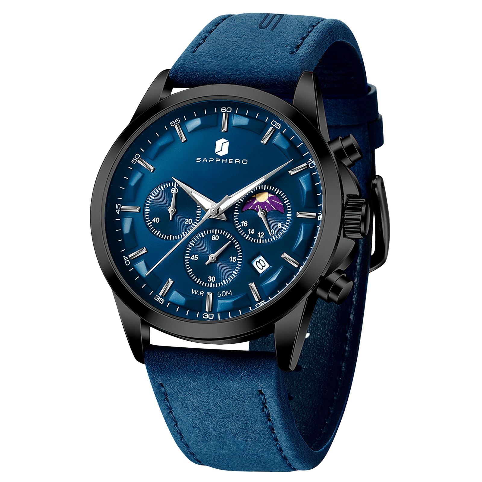 Mens Watches Analog Quartz Chronograph Waterproof Wrist Watches for Men Fashion Business Work Casual Sport Designer Dress Watch with Calendar Elegant Gifts for Men