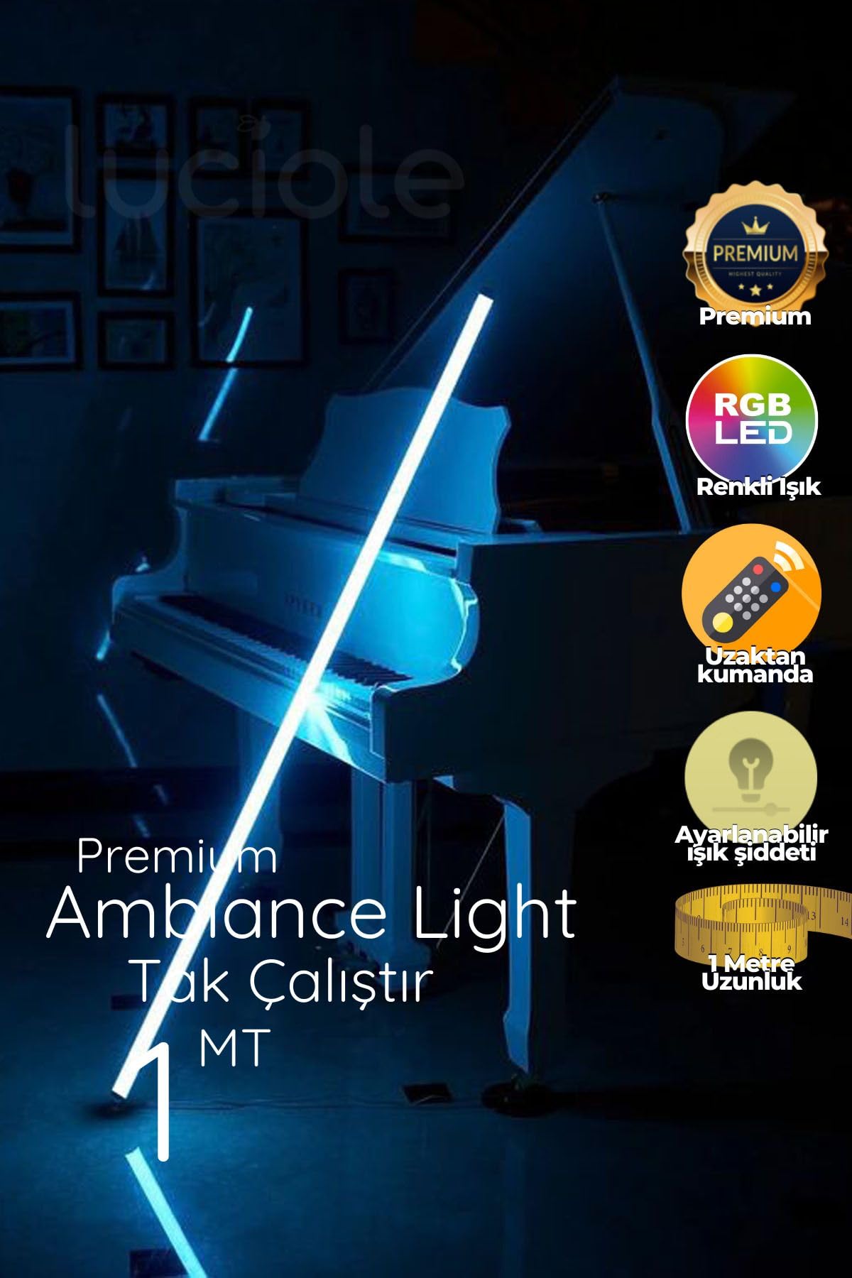 luciole Rgb Led Strip Tube Light Lambader Uzaktan Kumandalı Işık Lamba Ampül Aydınlatma Renkli Animasyonlu6