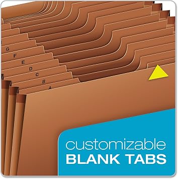 Pendaflex Heavy Duty Expanding File with Extra-Thick Cover, Tyvek Reinforced Edges, 21 Pockets, AZ Tabs, Elastic Cord Closure, Letter Size (R117ALHD),Brown
