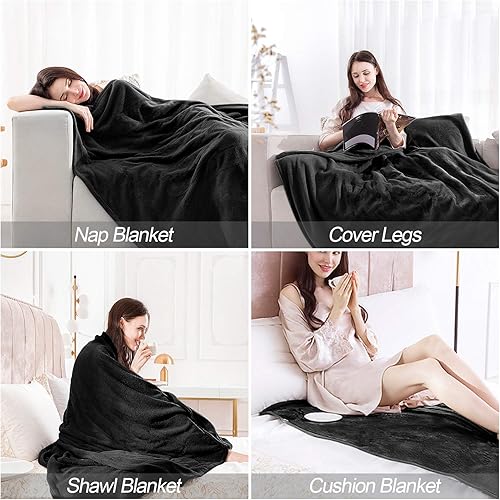 Miniatura 5 de EIUE Cómoda manta de forro polar de franela, paquete de 2 unidades, manta ligera para siesta para el hogar, la oficina y viajes al aire libre, para