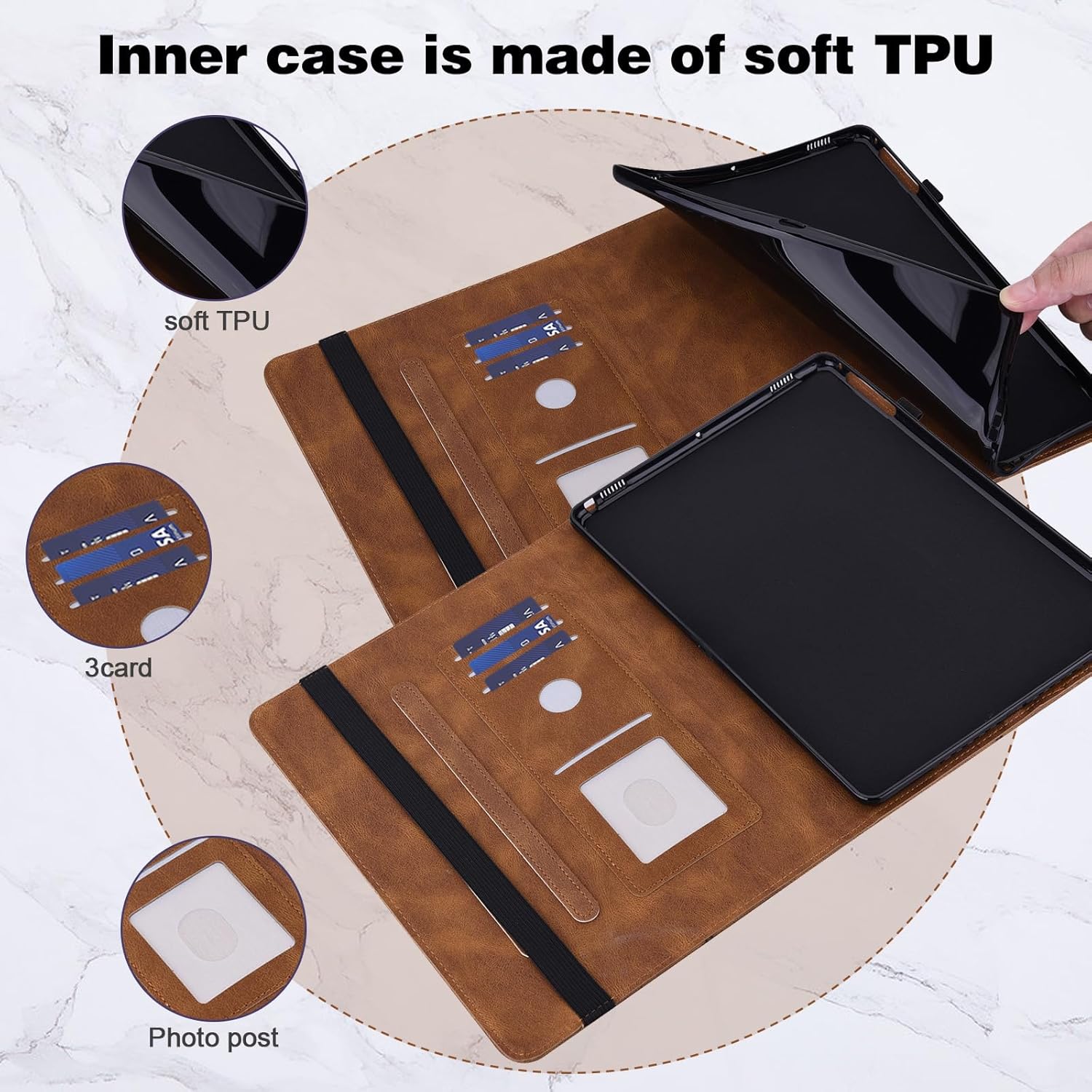 for All-New Kindle Fire HD 10 Tablet Case 13th Generation 2023 Release 10.1", PU Leather Folio Stand Lace Flower Cover with Card Slots for Fire HD10 & HD 10 Plus Tablet 2023 - Brown