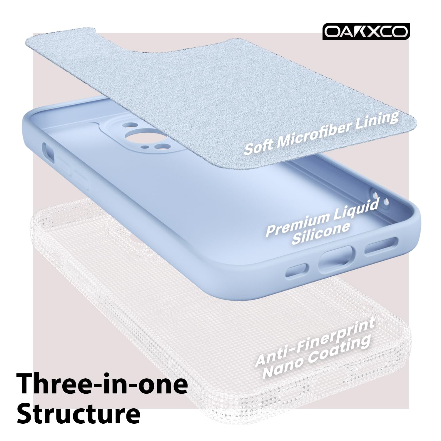 oakxco for iPhone 16 Pro Max Case Liquid Silicone, Soft Rubber Gel Elegant Aesthetic Basic Simple Cover, Cute Thin Slim TPU Matte Solid Color Plain Smooth Case for Women Girl, Light Pink — view 704