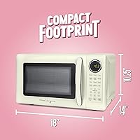 Vista 5 de Nostalgia Retro - Horno microondas de 700 W – Capacidad de 0.7 pies cúbicos – Bloqueo de seguridad para niños, 8 ajustes de cocción automática