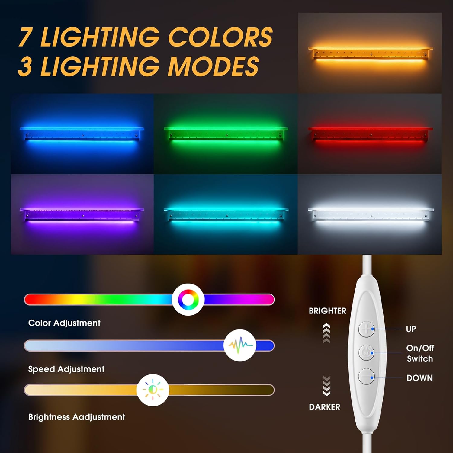 Omhuzsyo Light up Acrylic Medal Hanger Display Rack and Trophy Shelf,Wall Mount Medal Holder,for Gymnastics,Running,Basketball, Football, and More.Race Medal Display-Large Size 45.2” Clear