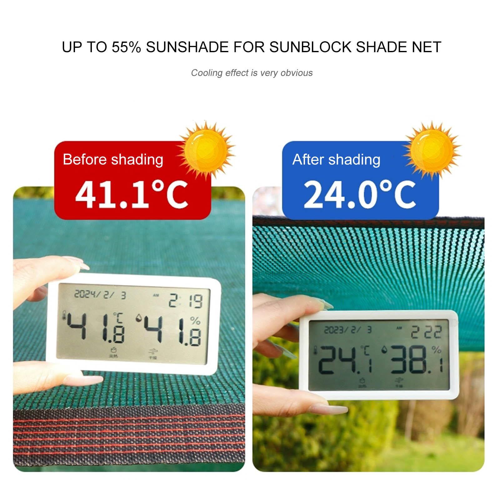 Red De Sombra Exterior 2×3m 2×5m 3×3m 3×4m 3×5m 4×5m Malla De Sombreo,55% Tela De Sombra,Invernadero Solar Sombra Paño,Vela Sombra,Lona Malla Sombreadora Con Ojales,Toldo,Green-6x9m(19.7*29.5ft)