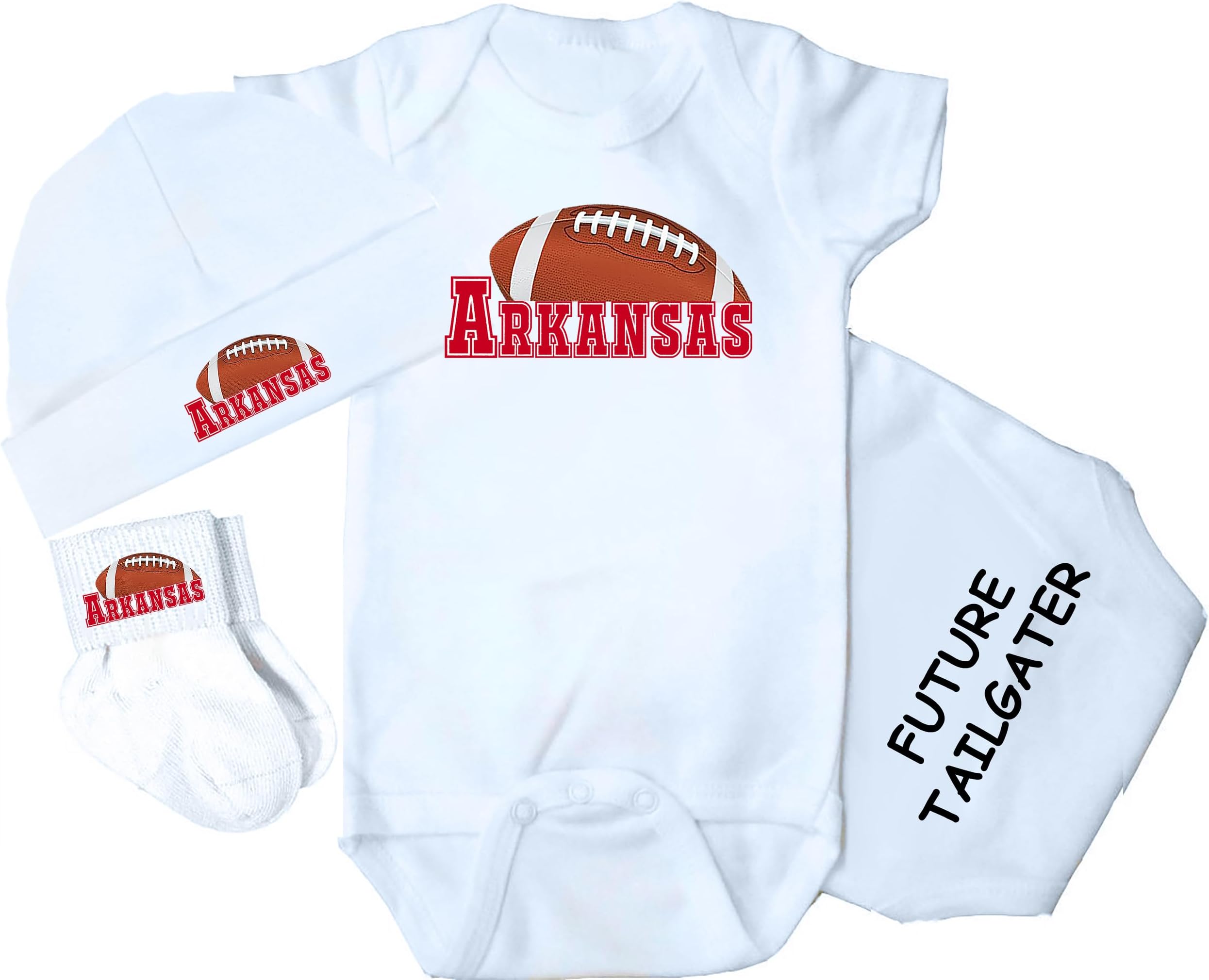 3 Piece Baby Clothing Set for Arkansas Football Fans