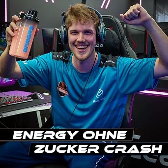 Gamers Only Gaming Booster Starter Set Deep Red Chaos Cherry & Red Funky Watermelon [With Caffeine & Zero Sugar] with Shaker Increases Reactions 125 mg Caffeine (Peach & Blueberry)