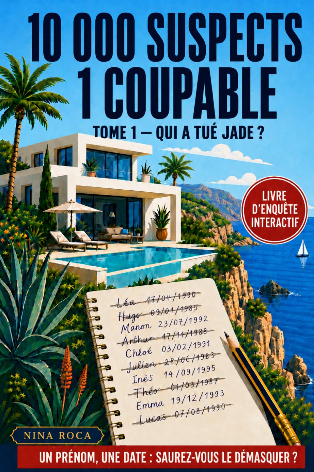 10 000 Suspects, 1 Coupable: Tome 1 : Qui a tué Jade ? | Livre-jeu d’enquête interactif à résoudre au crayon