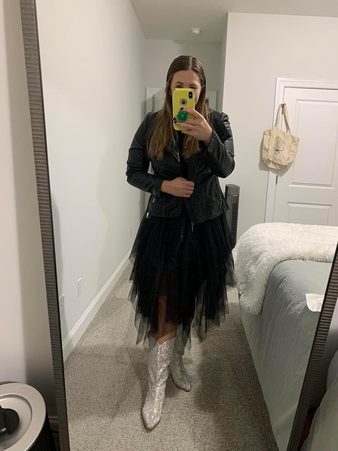 PUKAVT Tulle Skirts for Women High Waist Elastic Midi Skirt A-line Irregular Layered Mesh Tutu Skirts - Image 5