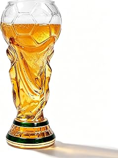 Taza de cerveza de fútbol de 480 ml, taza de cerveza de la Copa del Mundo para ver fútbol, taza de cerveza para cerveza, cócteles, bebidas, fiesta de fútbol (fútbol - transparente)