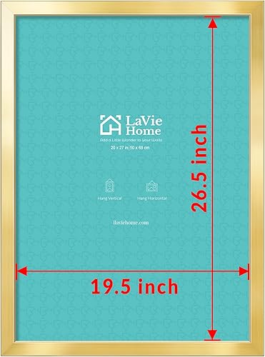 Vista 414 de LaVie Home - Portarretratos de 18 x 24 pulgadas, fotos de 16 x 20 pulgadas con paspartú, de 18 x 24 pulgadas sin paspartú, plexiglás pulido, Negro
