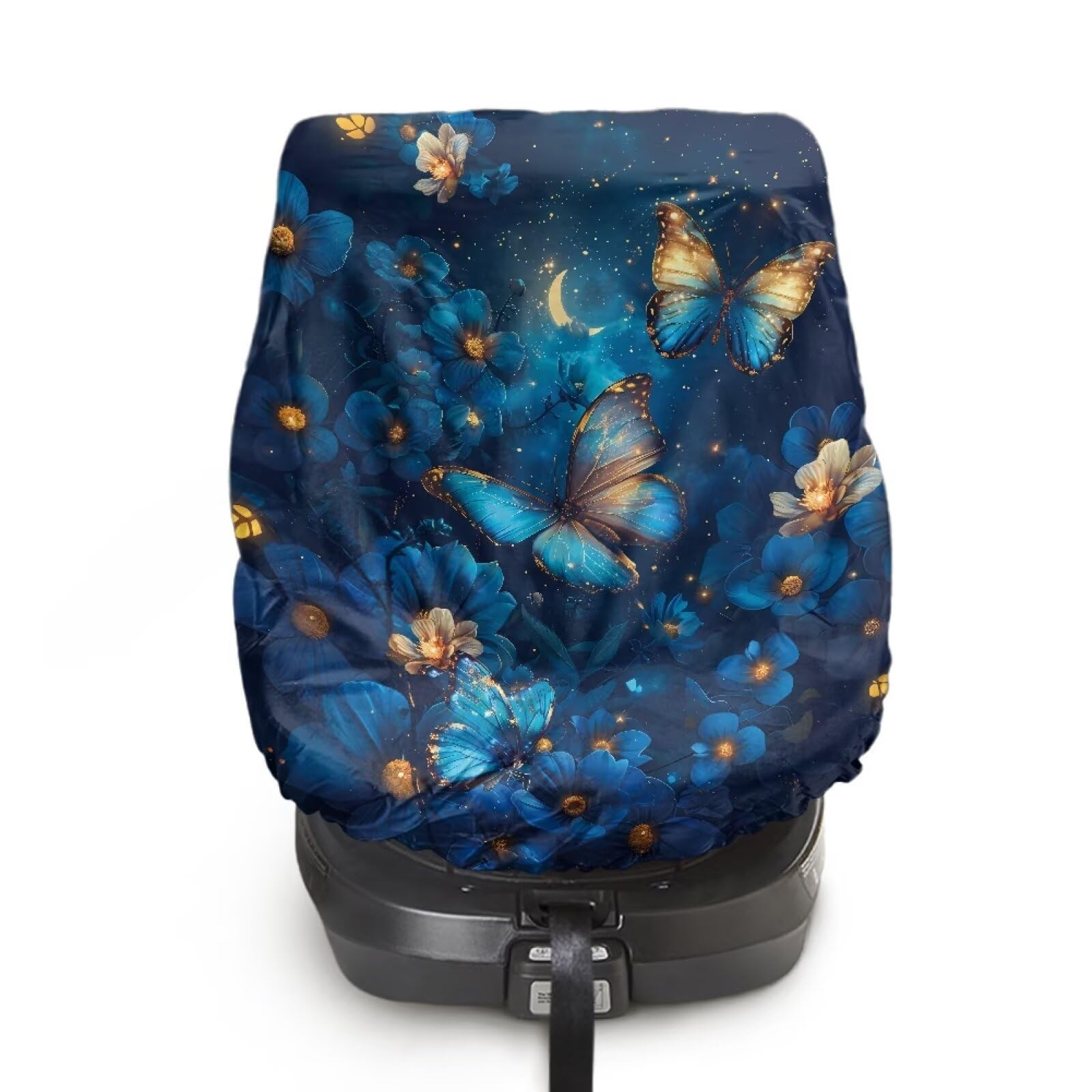 KEIAHUAN Blue Butterfly Baby Car Seat Sun Shade Cover Car Seat Cooler Car Seat Cover Infant Car Seats Heat Protector Keep Your Toddler Baby Seat at a Cool Temperature