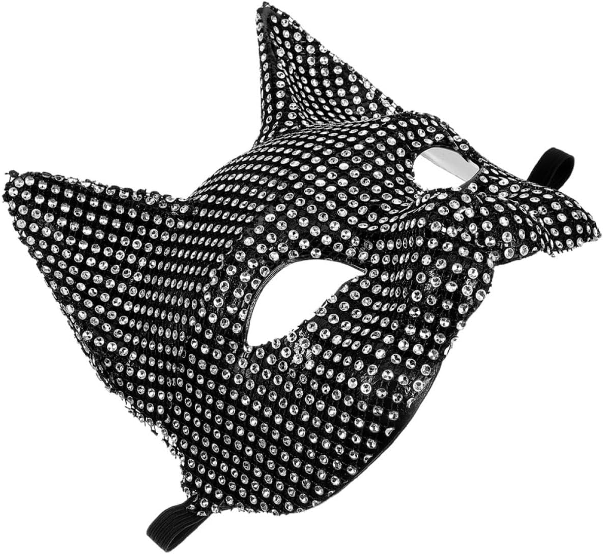 Half-face Rhinestone Cat Mask for Women Decorative Cosplay Accessory for Masquerade Halloween and Dance Parties Comfortable Fit Intricate Design for Fancy Dress Events