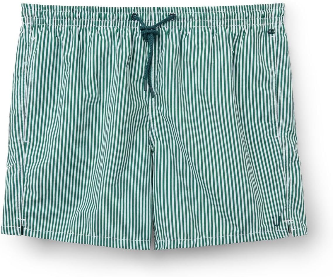 Intimissimi Man's Green Stripe Print Swim Trunks