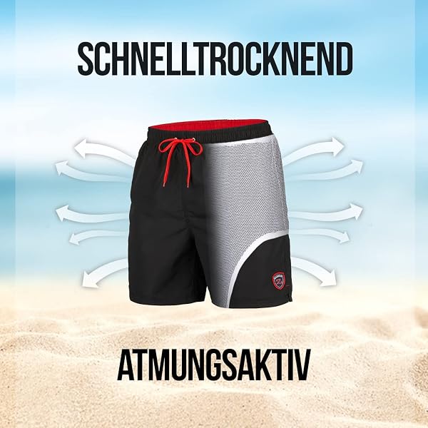 Zagano Costume da bagno da uomo e ragazzo, pantaloncini corti da nuoto, sportivi, a rapida asciugatura, nelle taglie S-6XL, prodotto in Europa - 3