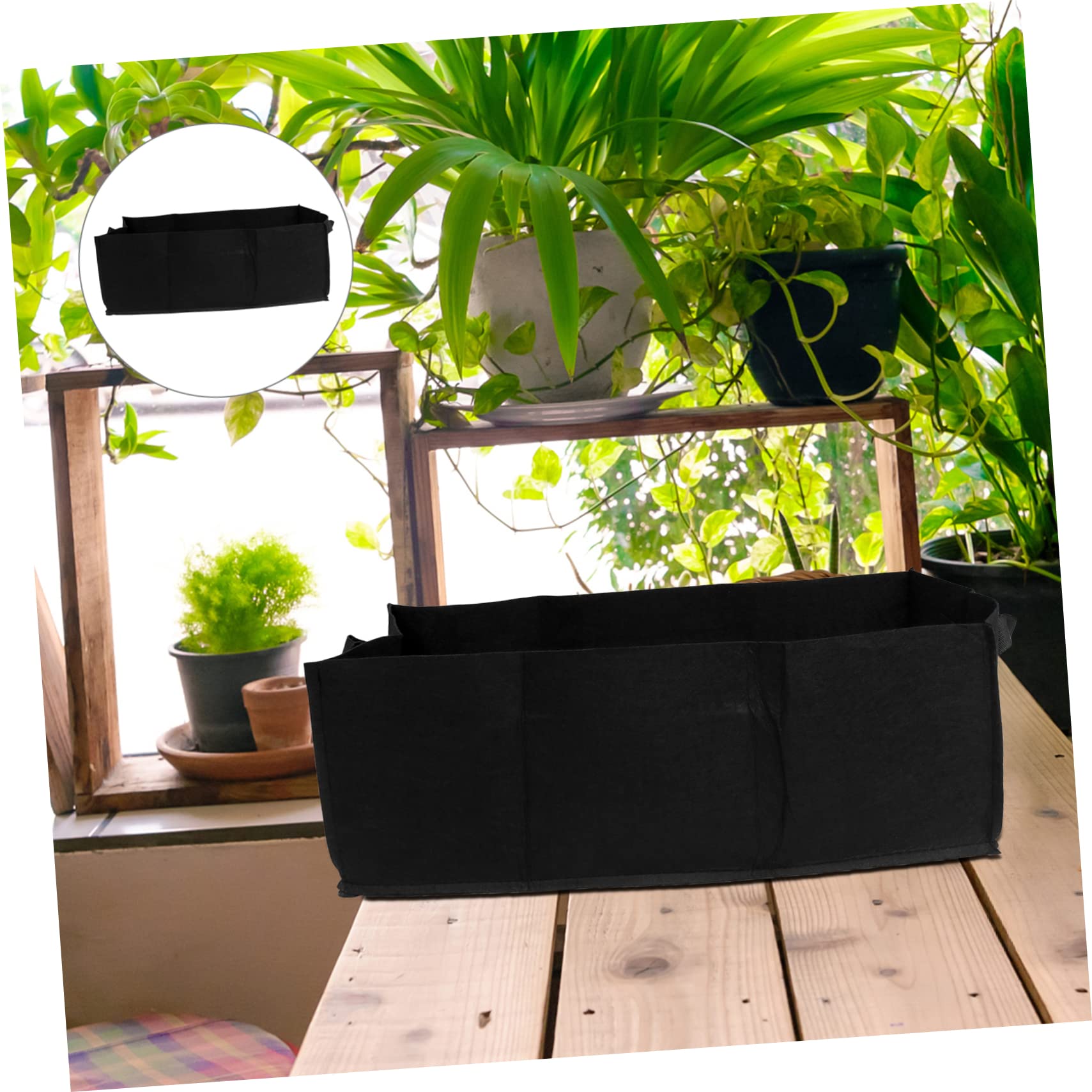 TOYANDONA Quadratischer Pflanzbeutel 60X30X20cm aus Vliesstoff Atmungsaktiv Faltbar Wiederverwendbar für Gemüse Blumen Erdbeeren im Garten Gewächshaus oder Balkon