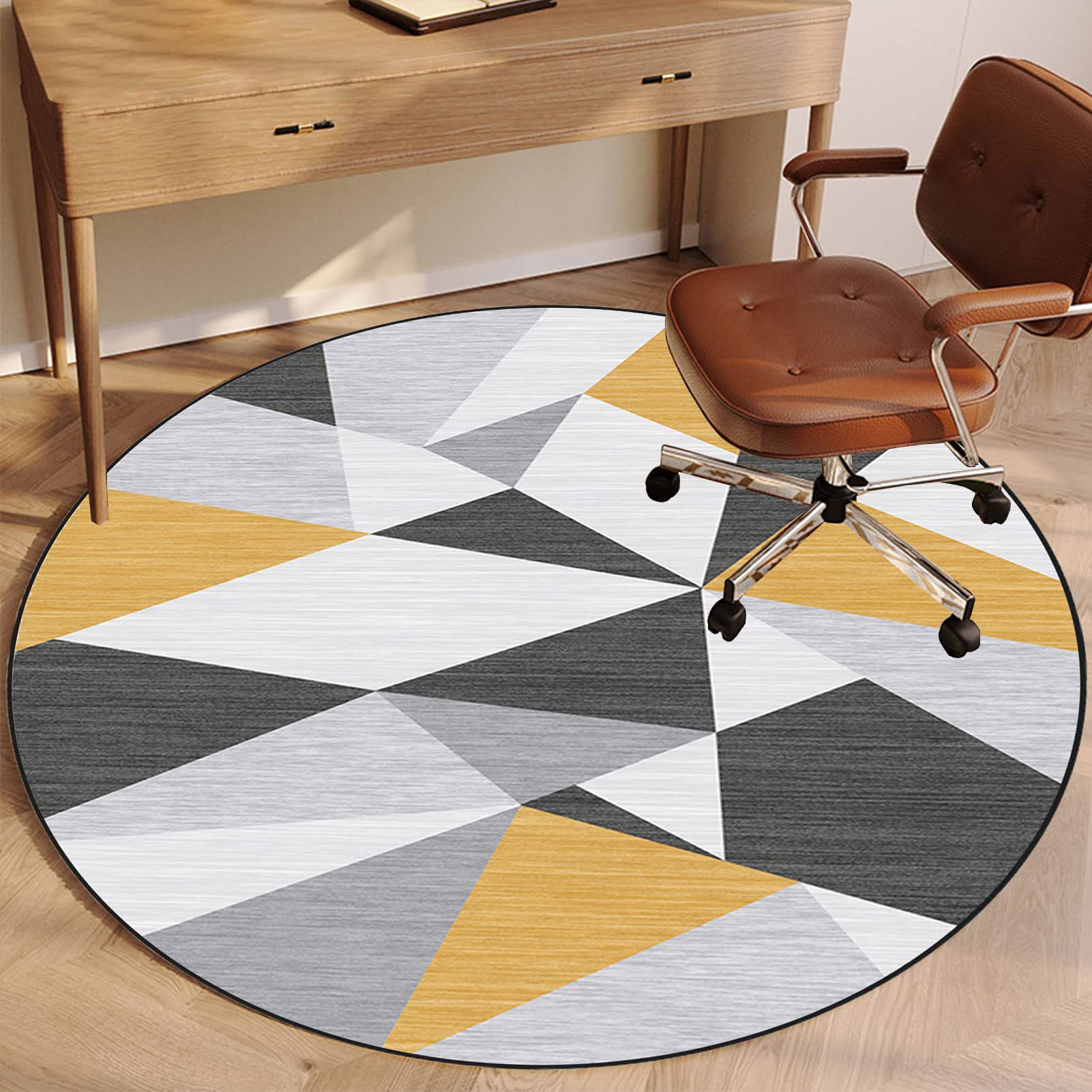 Runde Stuhlmatte 160 cm - Rutschfeste Bodenschutzmatte für Hartböden, Bürostuhl Unterlage, Gaming Teppich, Schreibtischstuhl Schutzmatte für Zuhause, Büro & Schlafzimmer