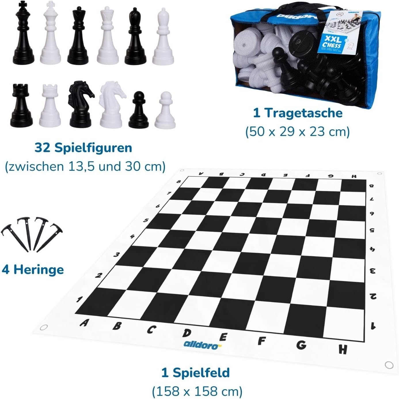 alldoro 60080 Garden Chess Set, Multi Colour