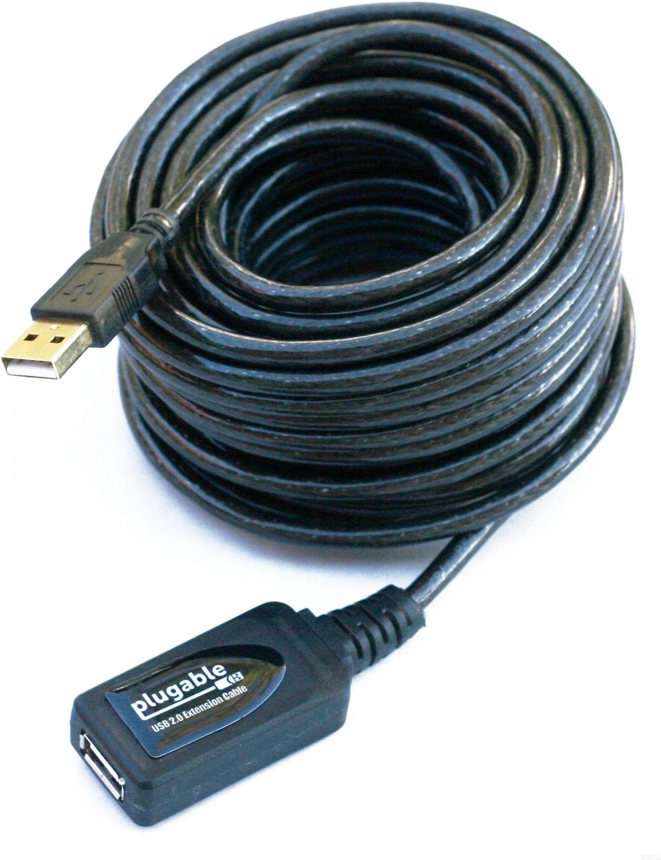 Plugable 10 Meter (32 Foot) USB 2.0 Active Extension Cable Type A Male to A Female - Driverless