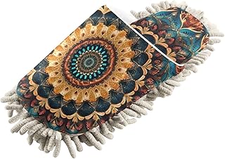 ZENWAWA Mop Slippers Floral Mandala Print, Funny Slippers Dust Cleaner for Women Men Size:9-12