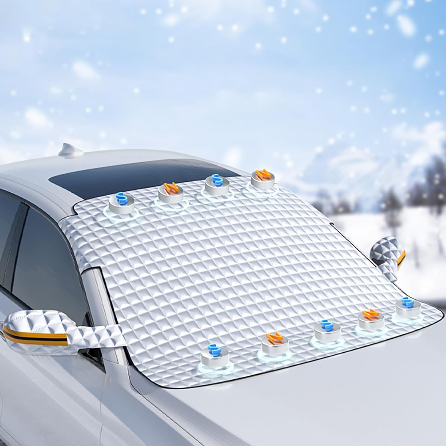Azonee Windshield Frost Cover for Ice and Snow Automotive Exterior Accessories Winter Car Accessories for Windshield Protection, for Cars Trucks Vans & SUVs, Standard (145 * 113cm)