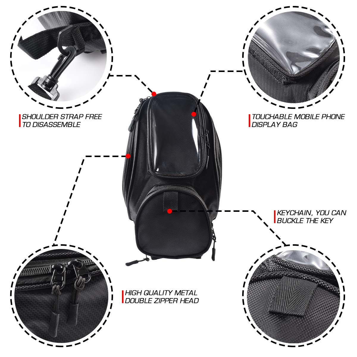 KaTur Borsa per serbatoio carburante per gasolio per moto Tessuto Oxford impermeabile universale con robusta borsa per moto magnetica per Harley Honda Yamaha Suzuki