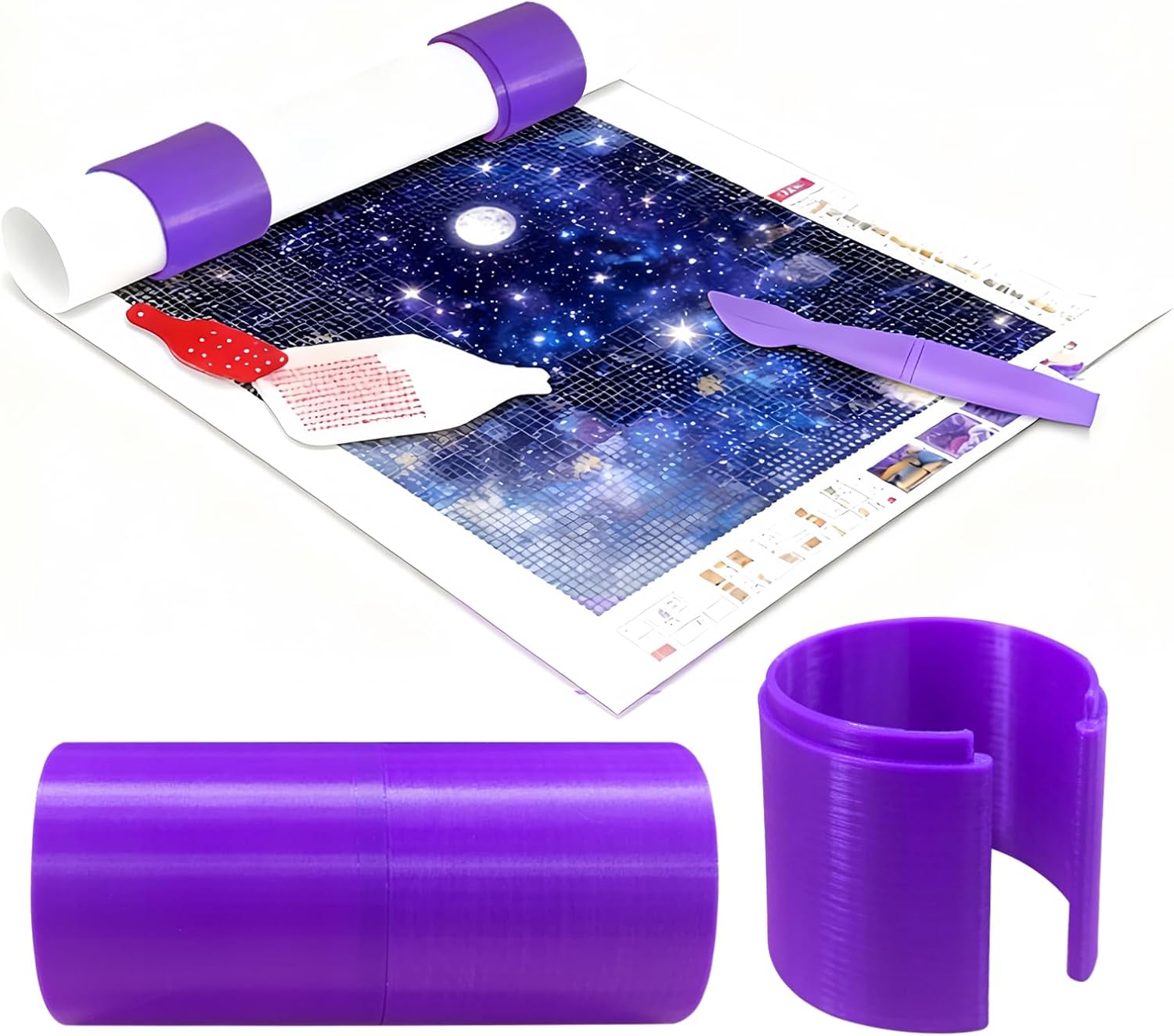 2 Pieces Diamond Painting Canvas Roller Helpers - Diamond Painting Rings, Painting Accessories, Canvas Organiser for Creative Crafts