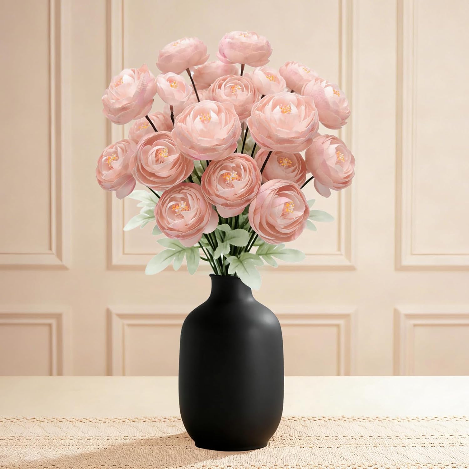 Artificial Silk Peony Fake Flowers,6PCS Artificial Faux Peonies Bulbs with 24 Silk Heads for Indoor Outdoor DIY Bouquets Wedding Centerpieces Home Decoration
