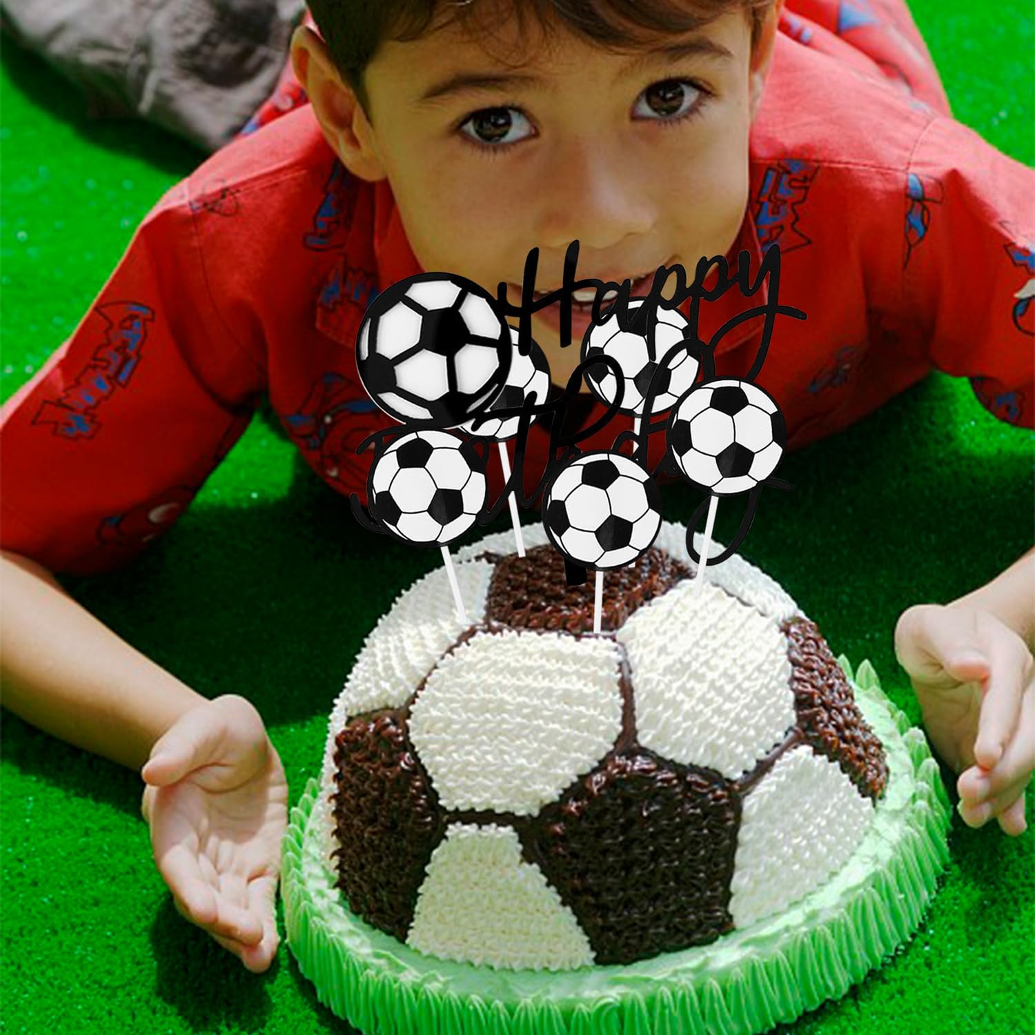 Décorations Gâteau Football – Lot De 2 Inserts + 10 Cartes – Anniversaire Garçon – Thème Sport - 4