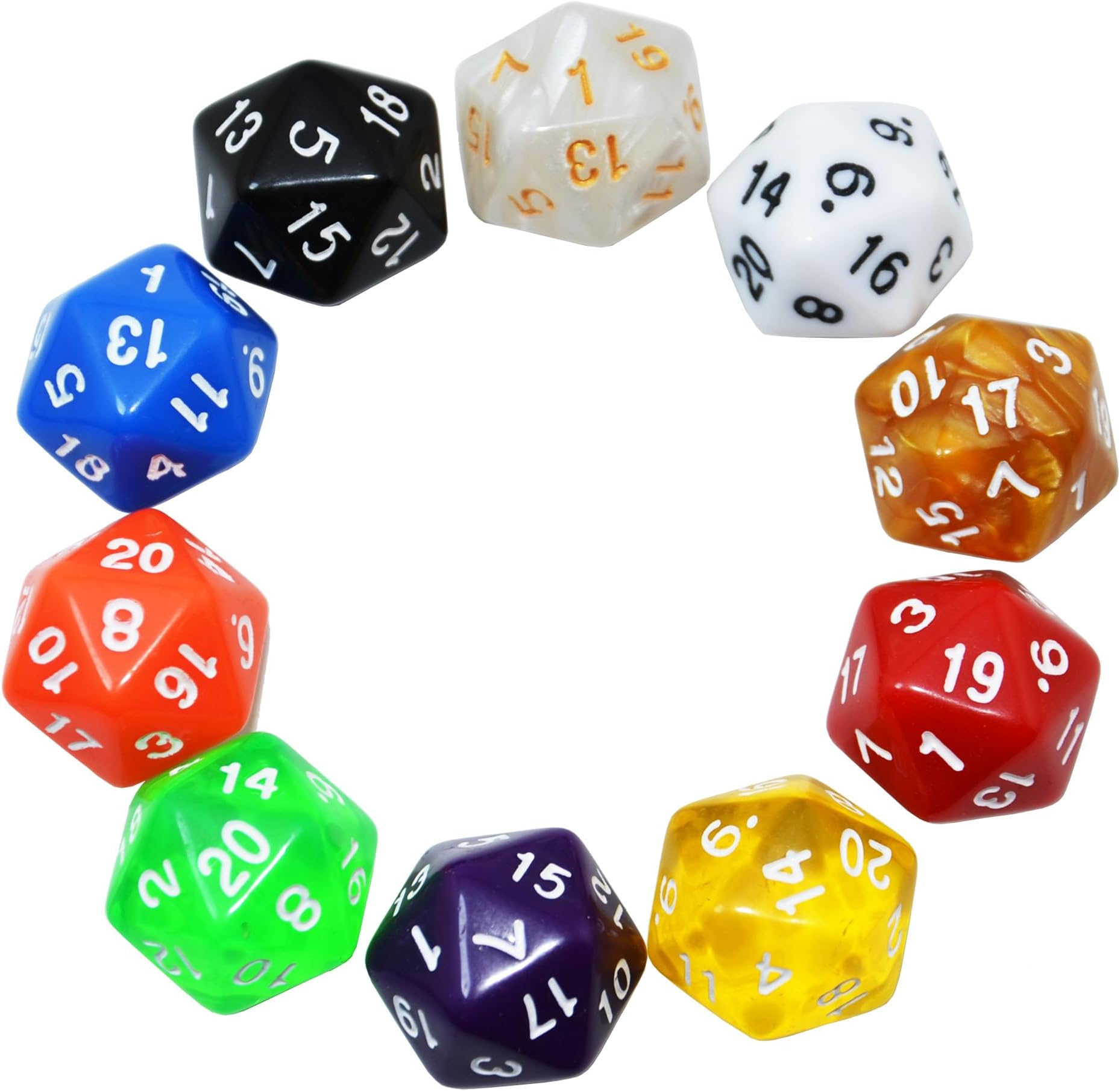 10pcs Random Color D20 Dices