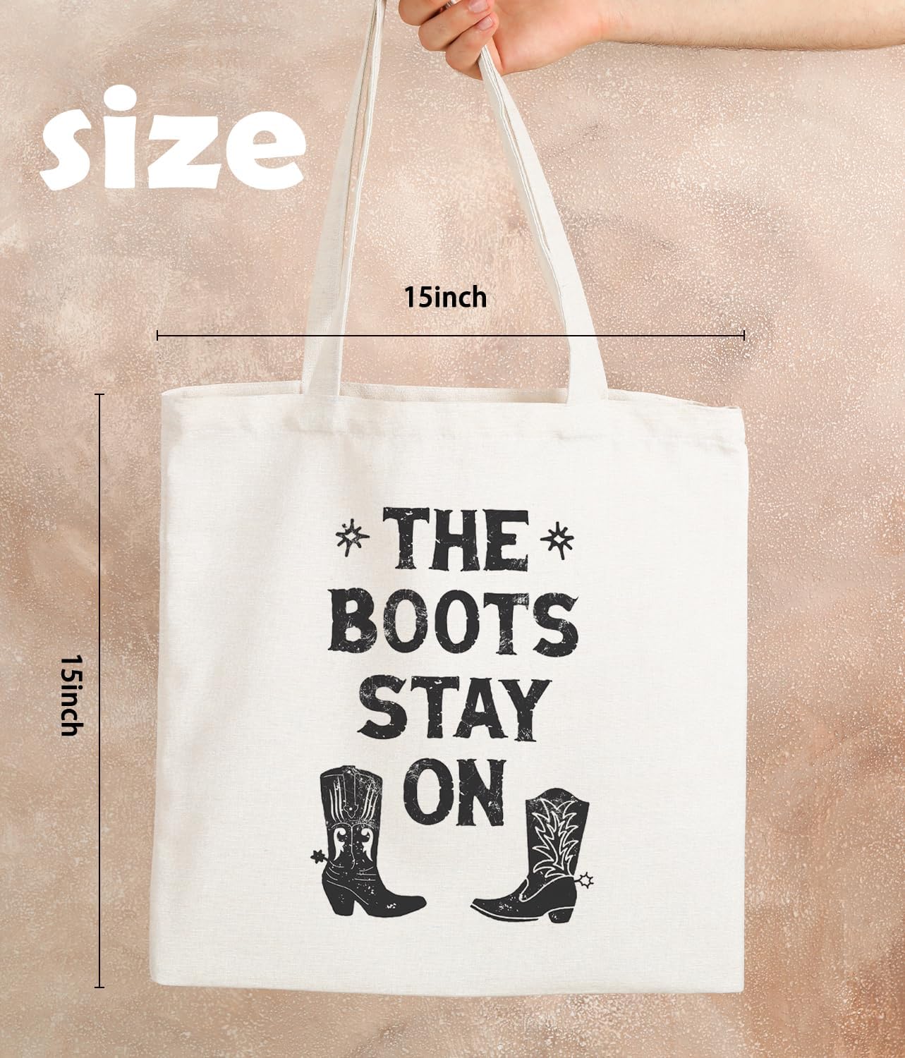 Western Canvas Tote Bag for Women, Western Gifts for Women, Cowgirl Gifts, Western Stuff for Women, Cowgirl Stuff, Cowgirl Boots Western Tote Bag, Reusable Grocery Bags Shopping Bags - Image 4