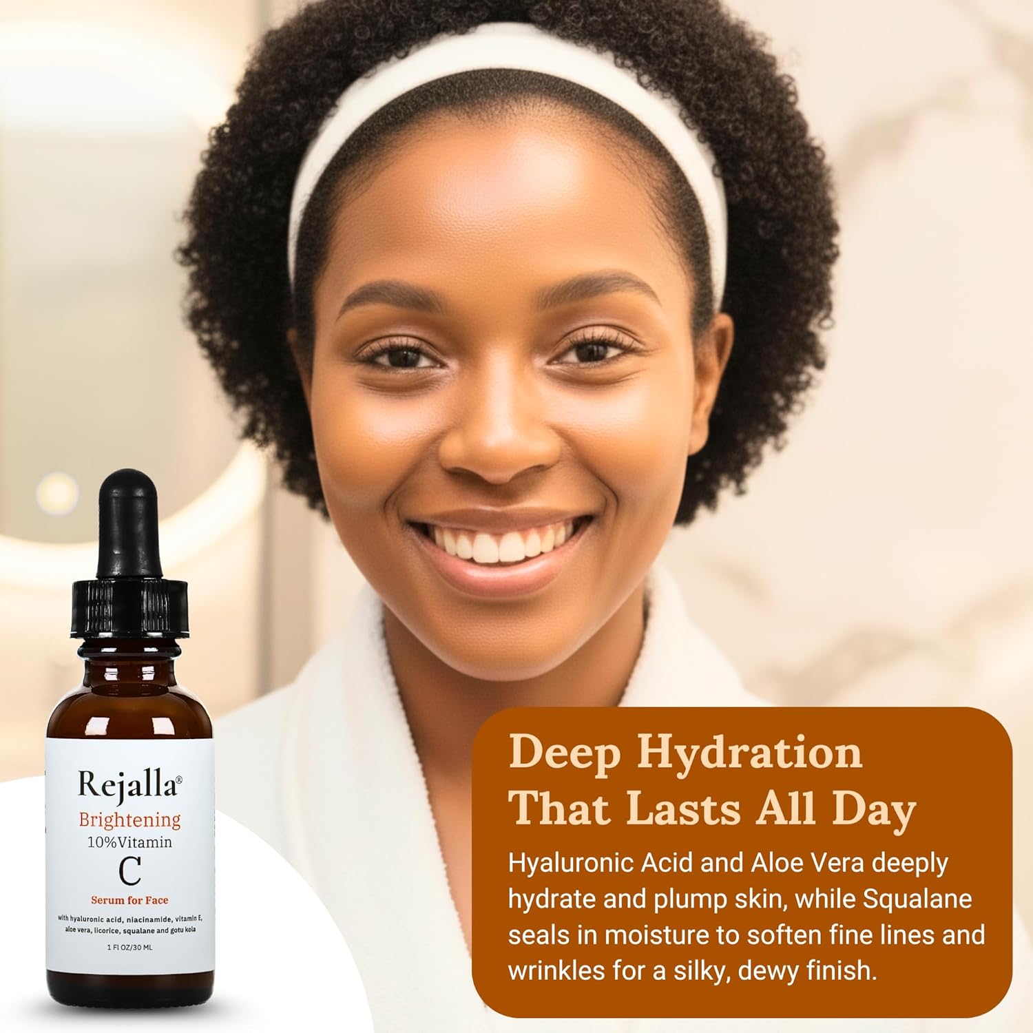 Vitamin C Serum for Face - 10% Vitamin C Hyaluronic Acid Niacinamide Anti Aging Serum - Luminous Facial Serum - Dark Spots Wrinkles Fine Lines - Vitamin E - Aloe Squalane - 1 FL oz