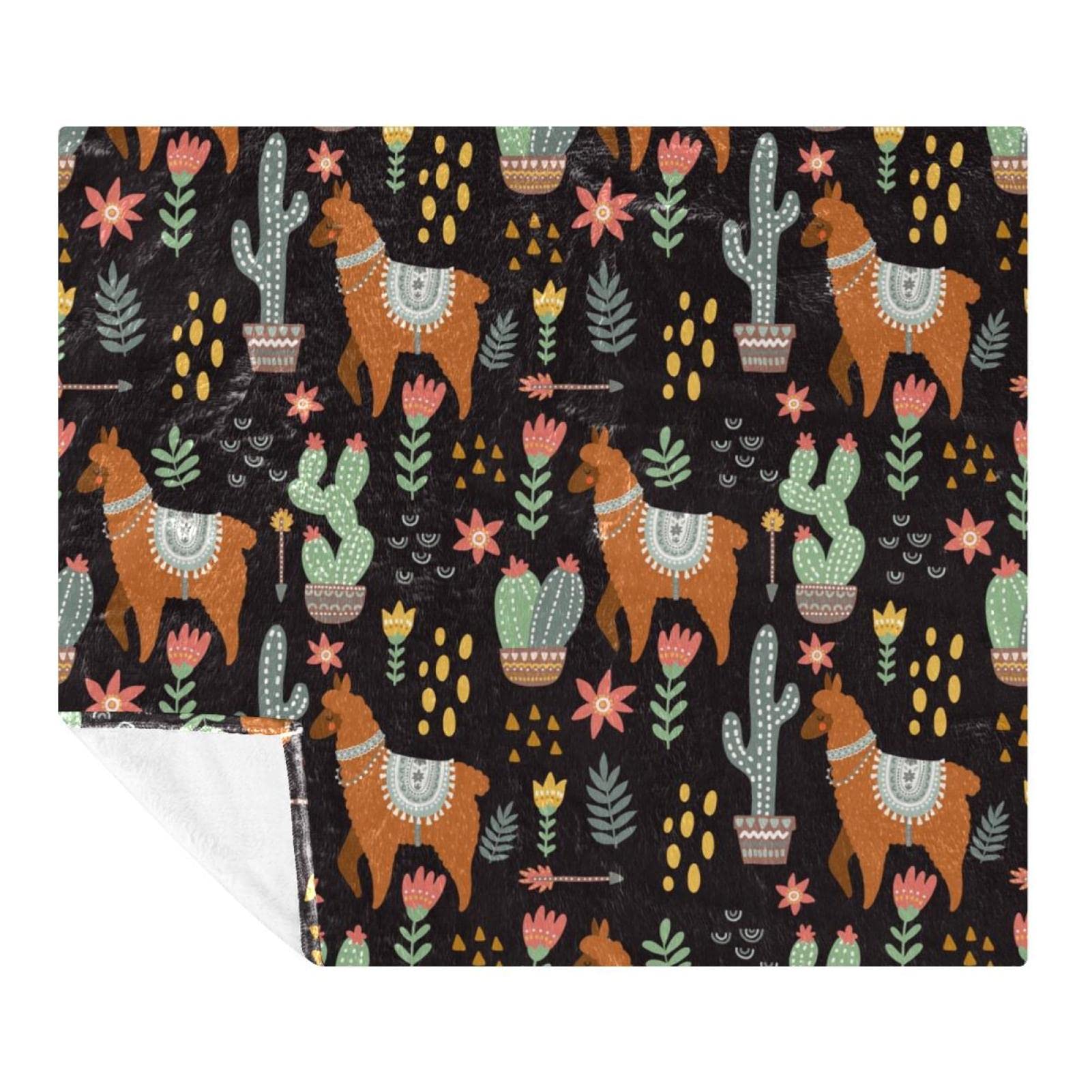Couverture douce en alpaga au motif lama amusant pour réconforter vos enfants