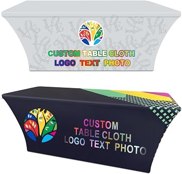 Custom Table Cloth 4FT with Business Logo Banner Sign, Personalize Tablecloth Runner with Business Logo for Promotional Items