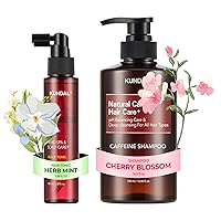 Vista 1 de KUNDAL Caffeine Scalp Care Duo Tónico para el cuero cabelludo para pérdida de cabello + champú de cafeína en flor de cerezo para raíces más fuertes