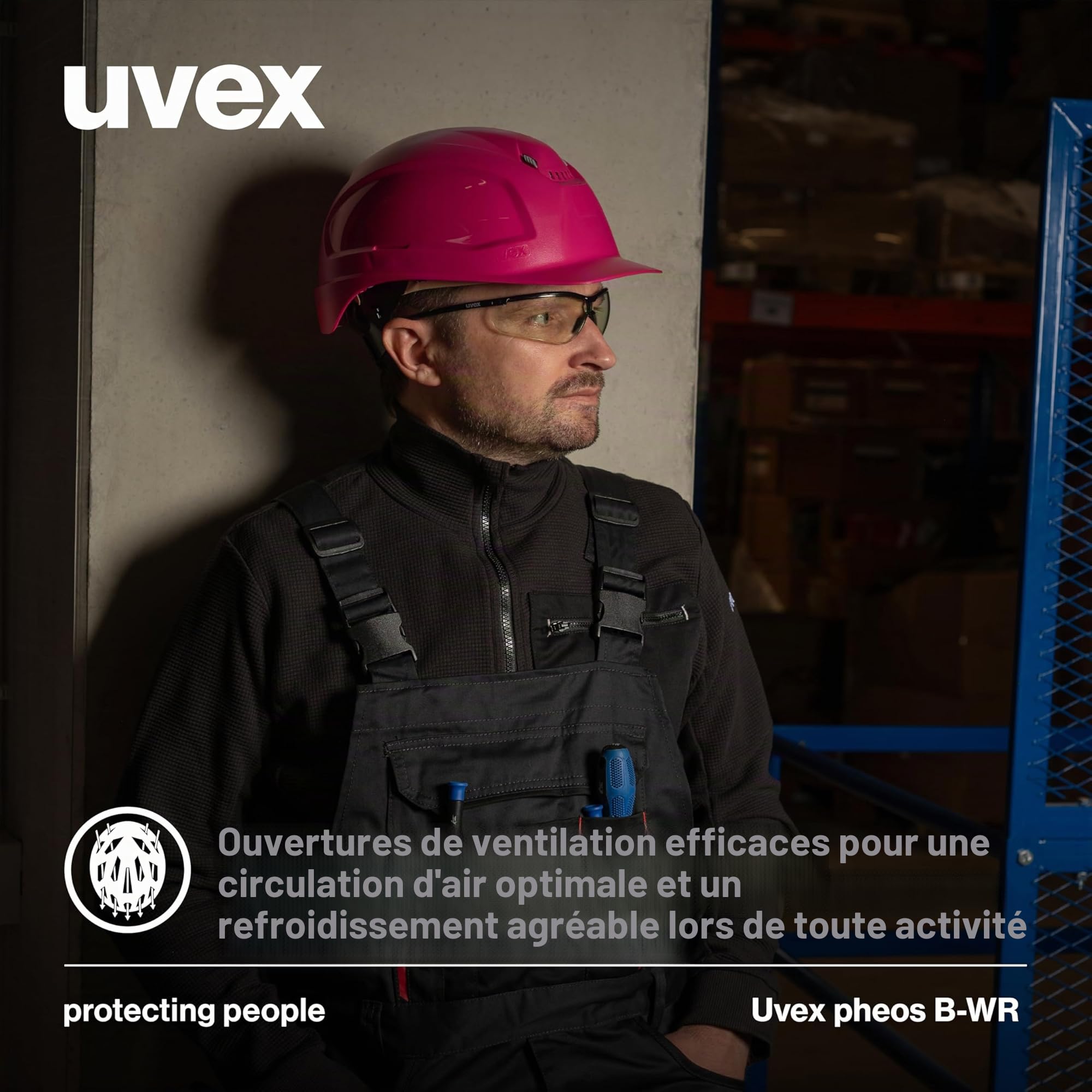 Uvex Pheos B-WR 9772730 Casque de protection avec ventilation Rose