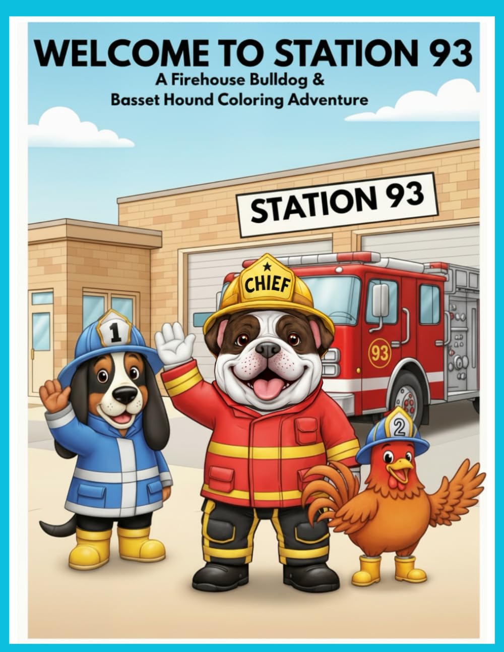 Welcome to Station 93: A Firehouse Bulldog & Basset Hound Coloring Adventure