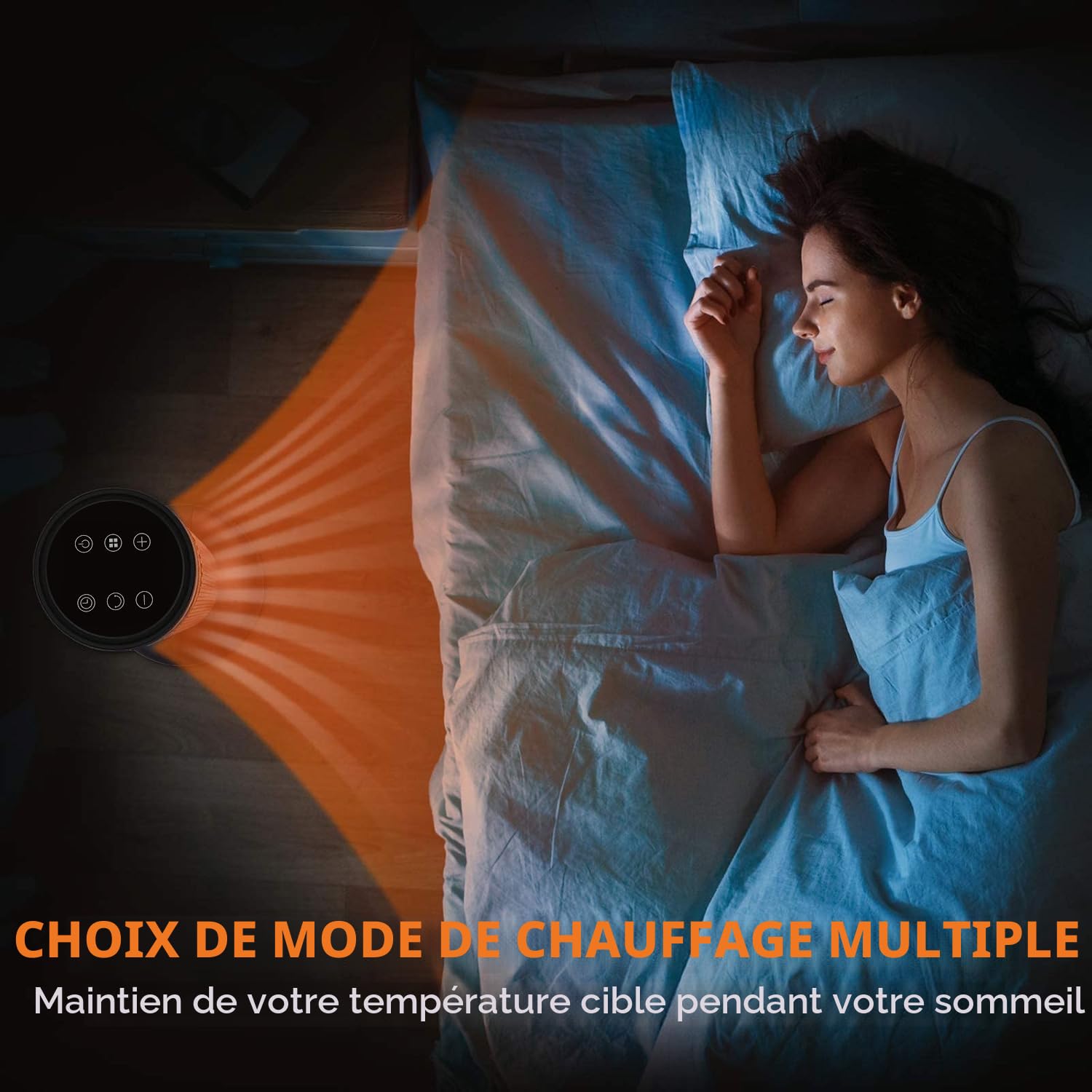 Chauffage d'appoint, radiateur électrique 60 cm, télécommande et minuterie 12h, interrupteur à bascule et protection contre la surchauffe, 2000 W, 3