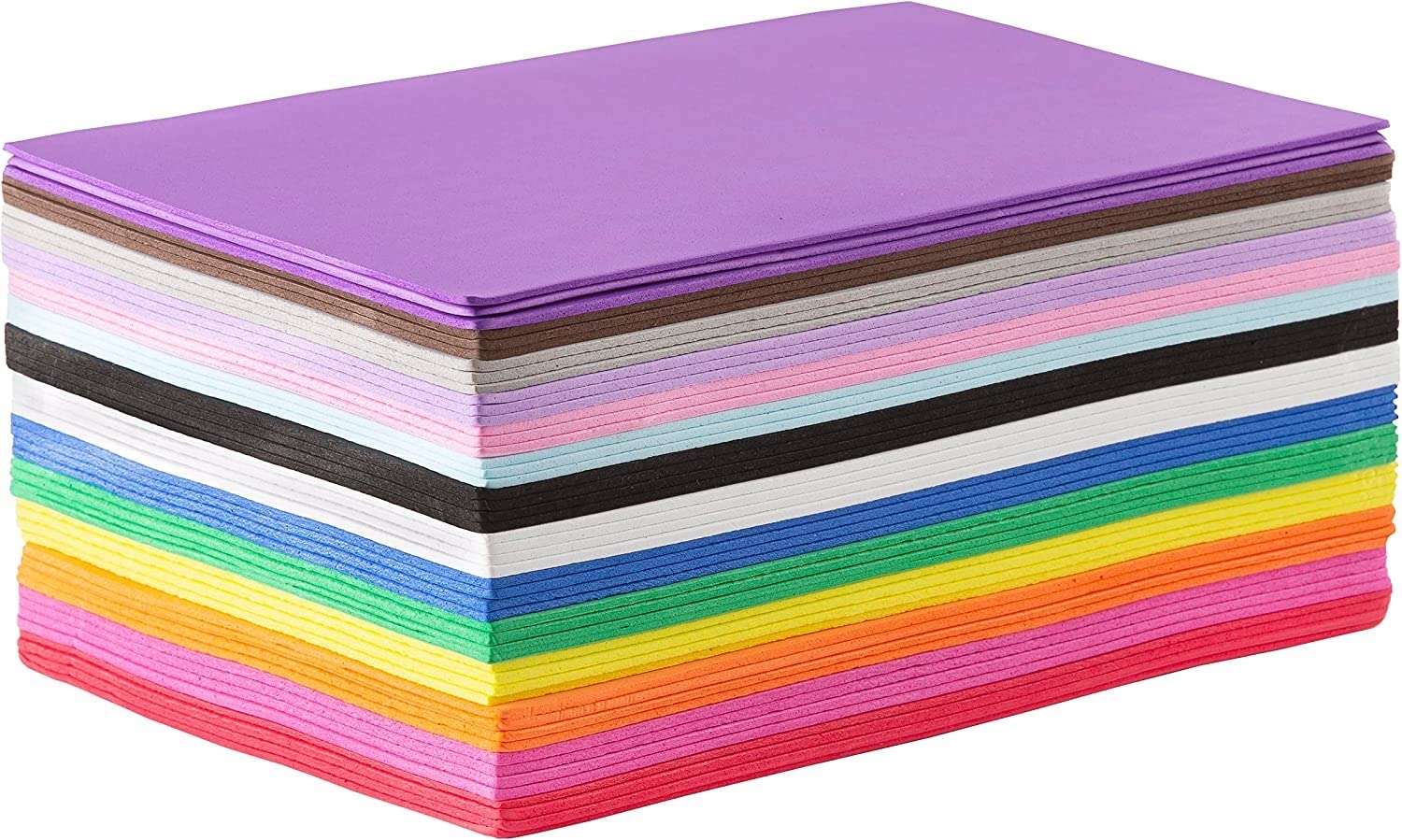 Różne arkusze pianki kolorowej - 50 sztuk pianki ręcznej o wymiarach 15,7 x 23,6 cala w 10 żywych kolorach do prac plastycznych i rękodzielniczych dla dzieci