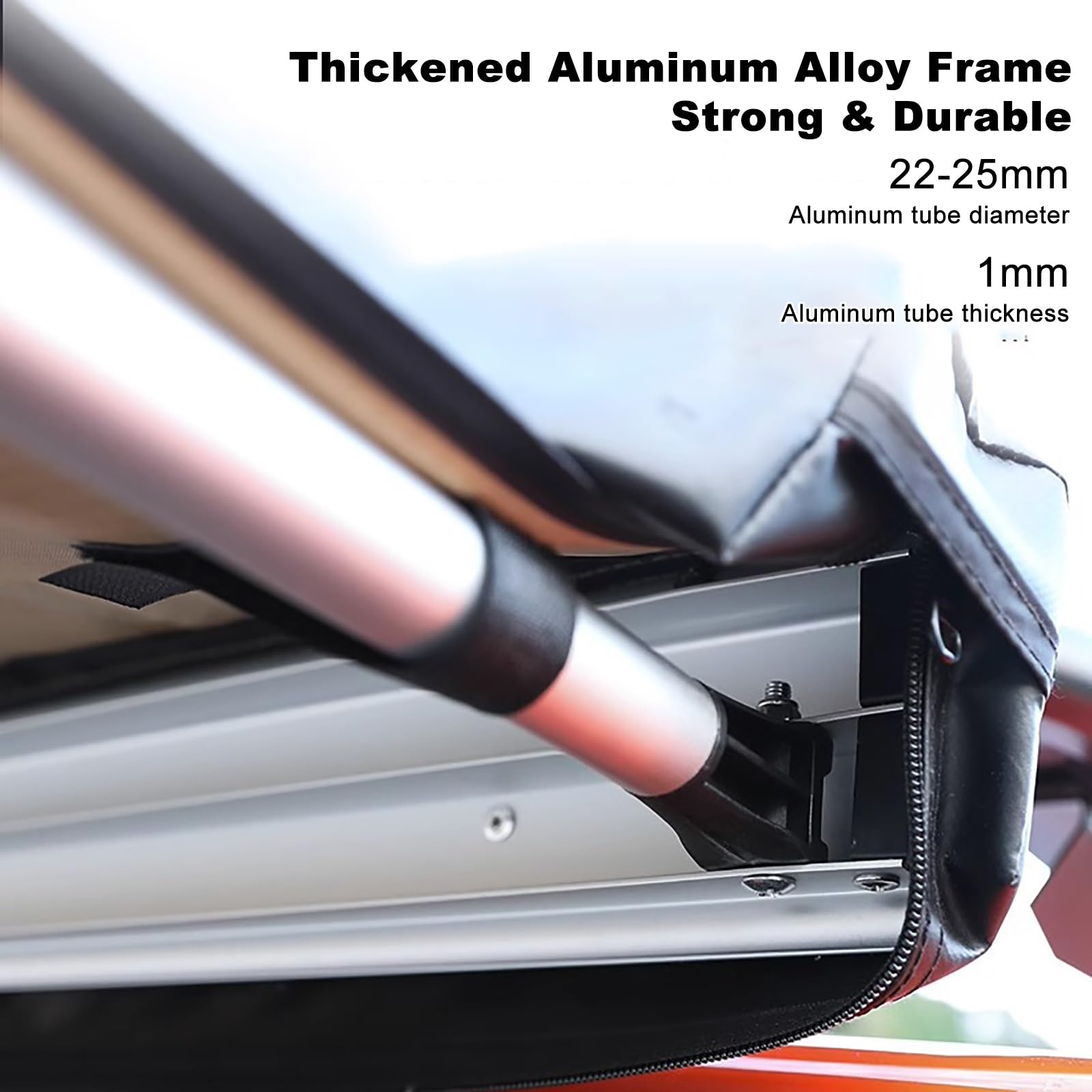 Markise Camper, Einziehbare Dachzelt Auto, Ausziehbare Ripstop-Seitenmarkise fürs Auto UV50+, 3000 mm PU-Wetterschutzzelt mit Tragetasche für Outdoor-Aktivitäten, Höhenverstellbar(160x250cm/5.2x8.2ft)