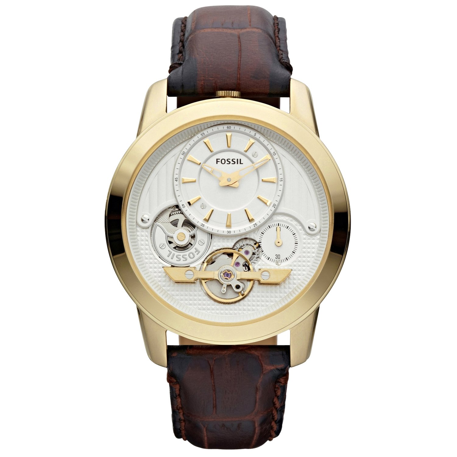 Buy Fossil Grant Twist Leather Watch 