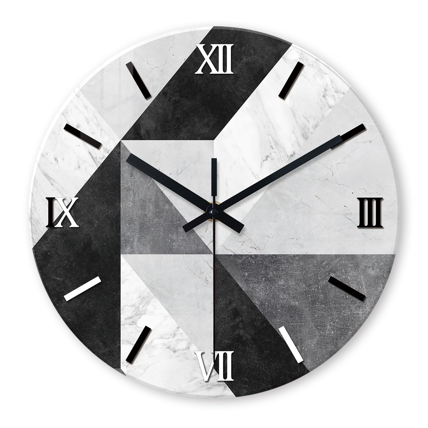 Photo 1 of RONGKEJIAJU Industrial Geometric Glass Wall Clock, 16 Inch